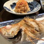 飯•・酒場 コマメヤ - ⚫︎のどぐろ焼き 1,700円　　　　　　　　　　　　　　　⚫︎じゃが芋と飛びっ子のハリハリ 350円 