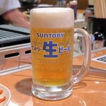 焼肉やっちゃん - サントリー生ビール