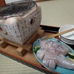 グルメ民宿はまもと - 河豚の七輪焼き。