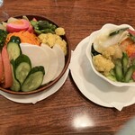 レストランゆり - コンビネーションサラダとセットのサラダ✨