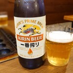 ばらえ亭 - 瓶ビール　　よく見ると冷タン　ここで気づけば良かった