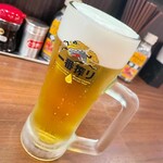 焼鳥日高 - 生ビール（中）¥340