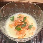 ぬま田 - 桜海老　ホワイトアスパラのスリ流し　木の芽