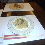 志喜亭 - 桜えびとアサリ、ホタルイカのパスタ　薄味だけどこれも桜えびの風味が良かったです