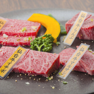 Luxurious meats, such as A5 rank Wagyu beef, are provided with a keen eye and skill
