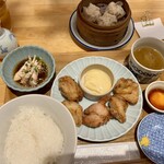 Shokudou Samushin - 鶏唐揚げ定食のセット