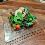 Watercress and baby leaf chicken salad with wasabi dressing