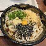 ぶっかけ亭本舗　ふるいち 中島店 - ぶっかけうどん。私が頼んだのは温で生姜付き。冷だとワサビ付きになります。