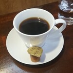キッチン ブルー グローブ - ホットコーヒーのアップ