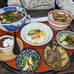 山宝 - 香り豚の肉汁うどんセット1500円