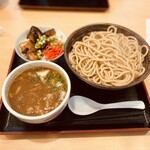 自家製麺 まつお - 料理写真:【大盛】骨粉つけ麺+肉めし