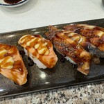 海鮮グルメ寿司 楽半 - サーモンマヨと鰻