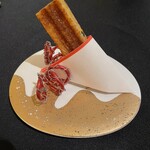 ガストロノミー ジョエル・ロブション - アミューズブーシュ（ラングスティーヌとウニのゴーフレット）