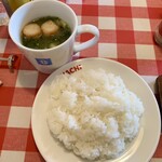 ハンバーグレストランHACHI - ライスとお味噌汁…