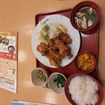 Joi Furu - メガ盛り大分唐揚げ定食(にんにく醤油味)ご飯大盛り、納豆