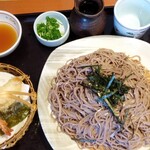 Washoku Sato - 大海老天ざるそば(麺3倍盛り)・１，２０８円