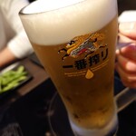 博多もつ鍋 やま中 - 一番搾りで乾杯☆