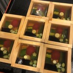 Yakitori Kotori - 季節の野菜のゼリー寄せ、コース料理前菜