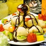 ルタン - 新鮮なフルーツとクレームダンジュたっぷり☆ポン・デ・ケージョのクロカンブッシュ　