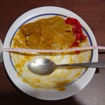 名物 万代そば - カレー　普通盛_550円　お皿の直径21cm