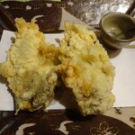 蕎麦懐石 無庵 - 牡蠣の天ぷら