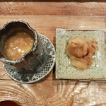 Sushidokoro Isseki Sanchou - 茶碗蒸し＆自家製ガリ
