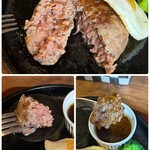 Jeizu - カットしたハンバーグの断面をペレット(焼き石)で
                      焼きお肉の旨みを閉じ込めてから、ソースをつけていただきます♪