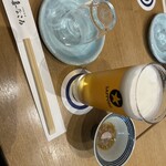 喜なさる - 箸置きが写ってないですが、徳利とお猪口の箸置きで可愛いです。