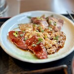 Binchoutan Yakiniku Tenten - ハラミ（さがり）、やわらかハラミ、鶏ハラミの盛り合わせ