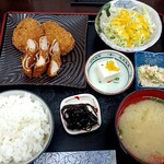 ひさや - ミックスフライ定食３個入りを注文1089円　フライは9種類から3つを選びます