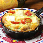 Camembert cheese and aiko tomato frittata