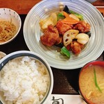 Gohanya Shunsai - 鶏からあげとなすの甘酢あんかけ定食　980円