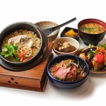 Taimeshi Chidori - 鯛めしレディース膳（４種からお好みの鯛めしを、５種からお好みのおかずをお選びいただけます）ローストビーフサラダと甘味までついた贅沢なお膳です。