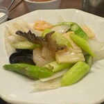 Fukueimon - 海鮮、アスパラ、たけのこ炒め