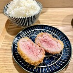 銀座 とんかつ 斉藤 - 赤身とんかつ三種コース定食　ハバキ