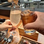 レストラン・カワサキ - カンパーイ(^^♪　連れてきてくれてありがとう～(^з^)-♡