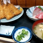Nonki Shokudou - アジフライ刺し身定食