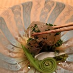 伯雲 - 徳島の鰈のヅケ　木の芽和え