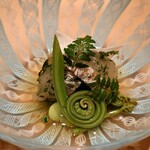 伯雲 - 徳島の鰈のヅケ　木の芽和え