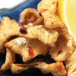Za Torijirou - 【カリッと皮唐揚げ】　旨味が凝縮している阿波尾鶏の首皮をカリカリに揚げ、香ばしい香りを塩で楽しんで頂けます
      
      
      