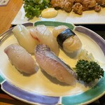 海の花 - にぎり5種　コウイカ　キンメ　ホタテ　スズキ　イサキ