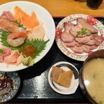 みやもと - 選べるイチオシ丼セット(たっぷり海鮮丼+自家製極旨焼豚)