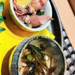 池袋 すし 福寿 - ホタルイカ、つぶ貝