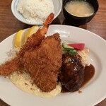 グリル欧風軒 - Bセットのヘレカツをエビフライに変更¥1200