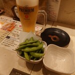 串ぜん - 生ビール、枝豆