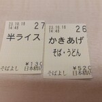 Soba Yoshi - チケット