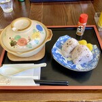 みきCafe - あつあつ鍋焼きうどんセット