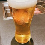 焼肉　晋州 - 乾杯のビール