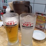 渋谷餃子 - 生ビール＆グレープフルーツサワー