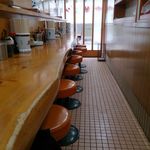 代一元 - カウンター席（一番奥から入り口方向）